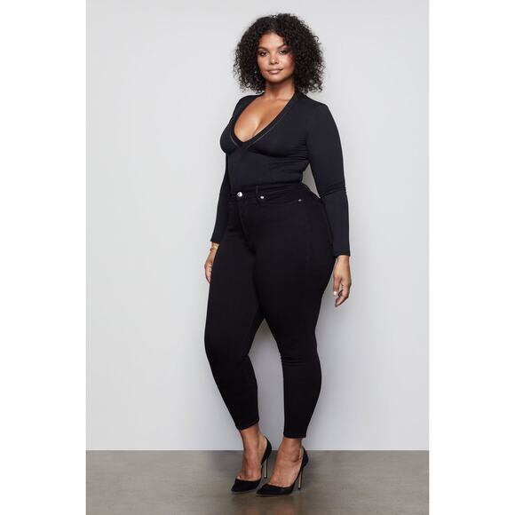 Good American Good Legs Crop Skinny Jeans in Black Plus Size 22 NWT - Picture 9 of 9